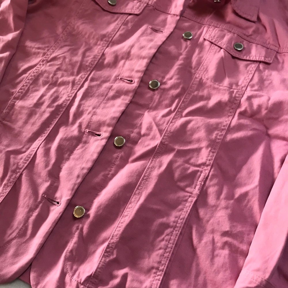 Pink 100% cotton canvas jacket - Picture 3 of 6